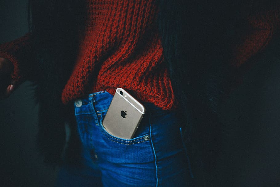 phone, cellphone, apple, iphone, casual clothing, one person HD wallpaper