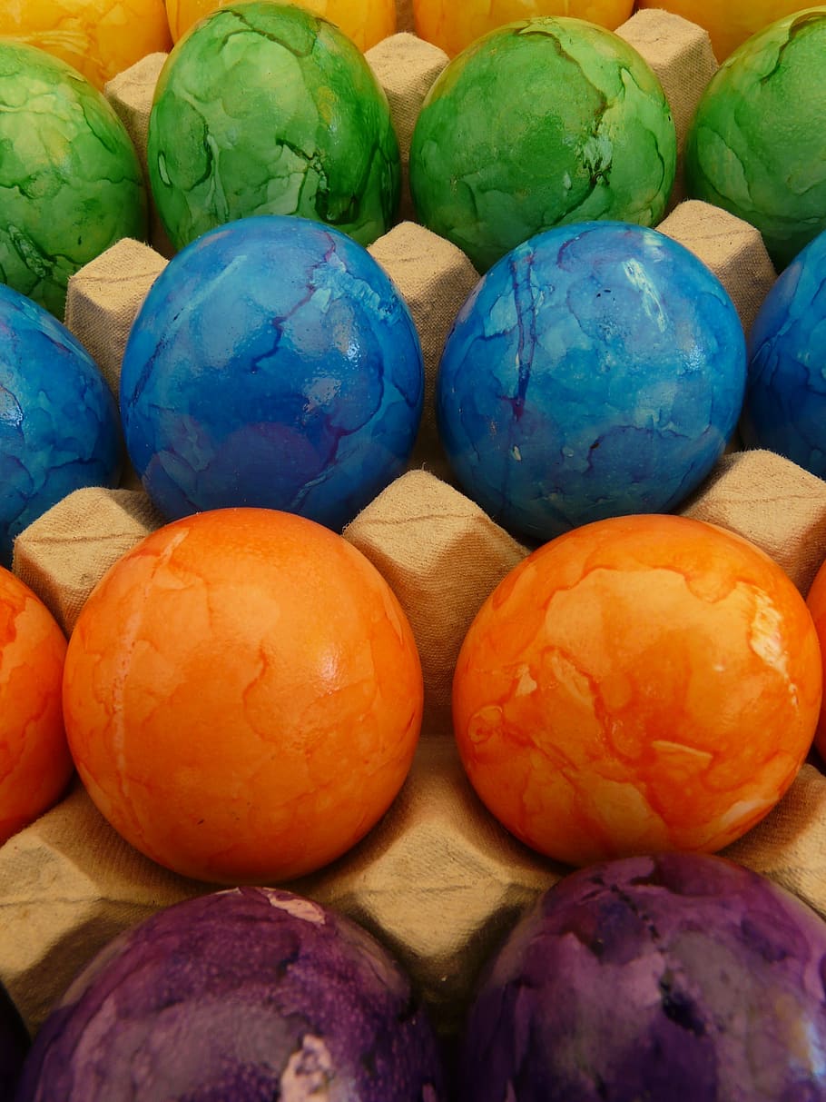 easter eggs, colorful, food, food and drink, celebration, close-up HD wallpaper