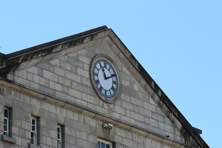 clock, block, building, collins, barracks, architecture, time HD wallpaper