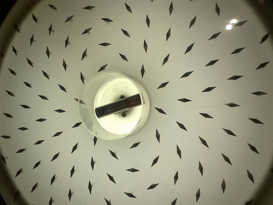 photo of turned-on ceiling lamp, physics, magnet, compass, pattern HD wallpaper
