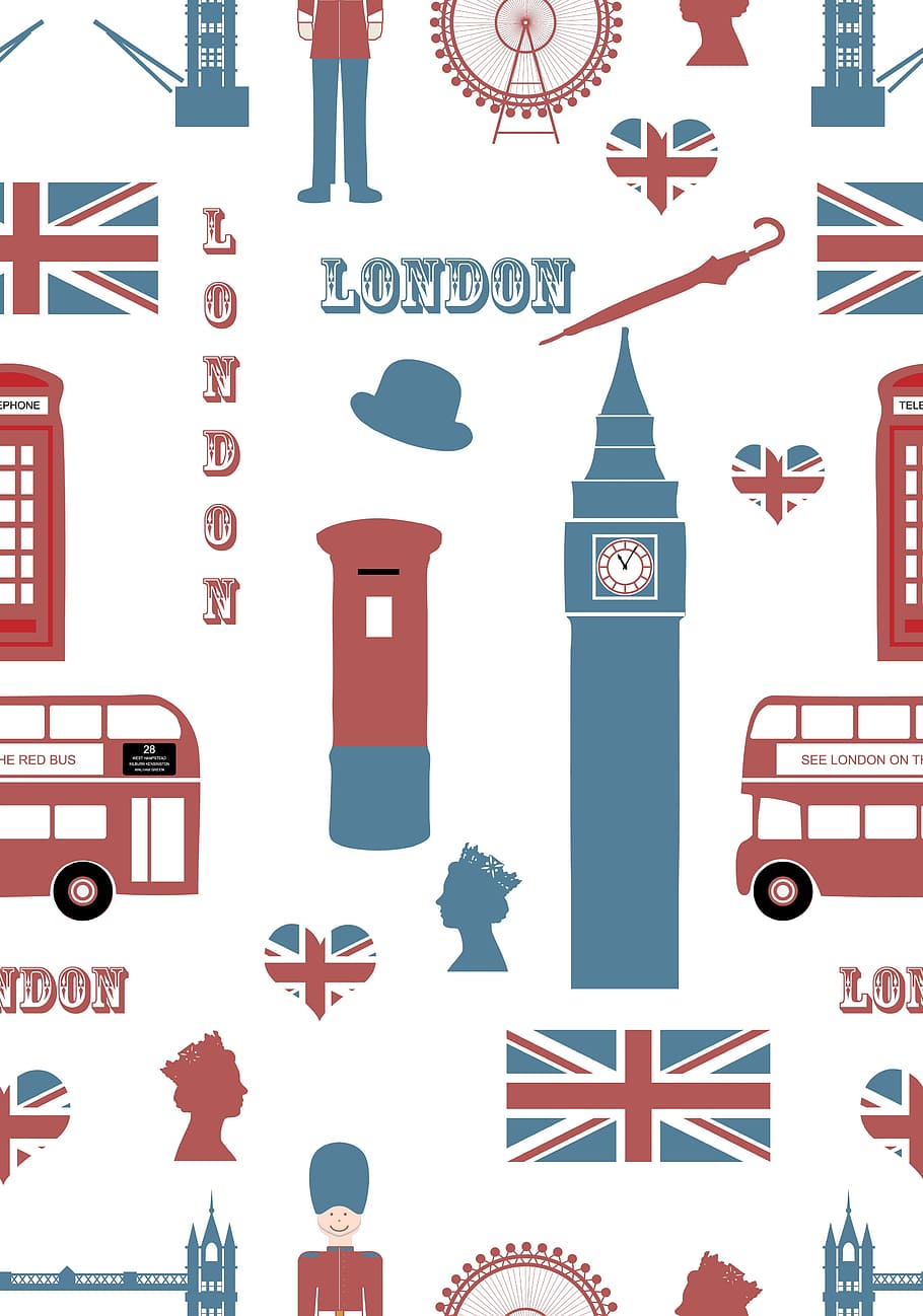 London tourist spots sticker, icons, symbols, landmark, wallpaper