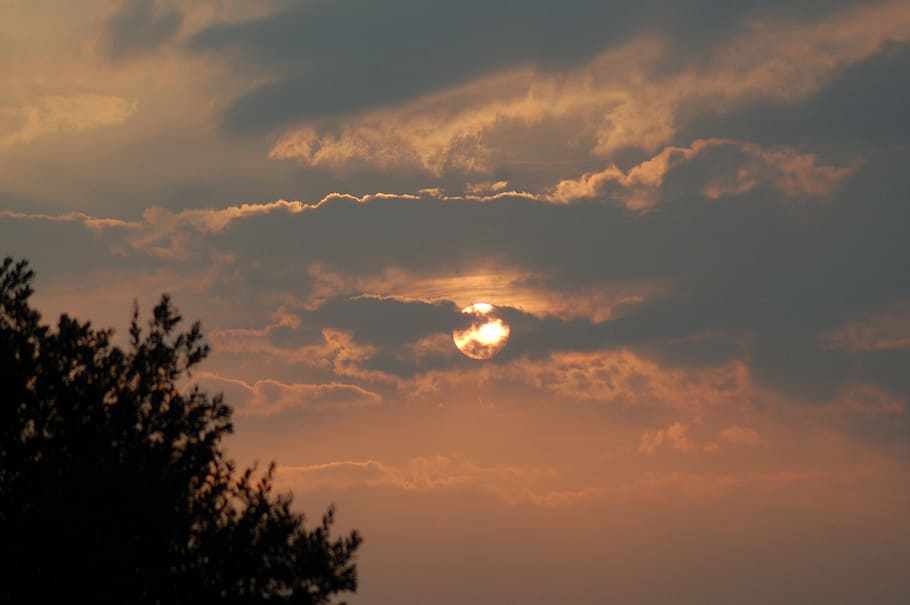 sun, clouds, sky, weather, sunlight, sunset, cloudscape, sunny HD wallpaper
