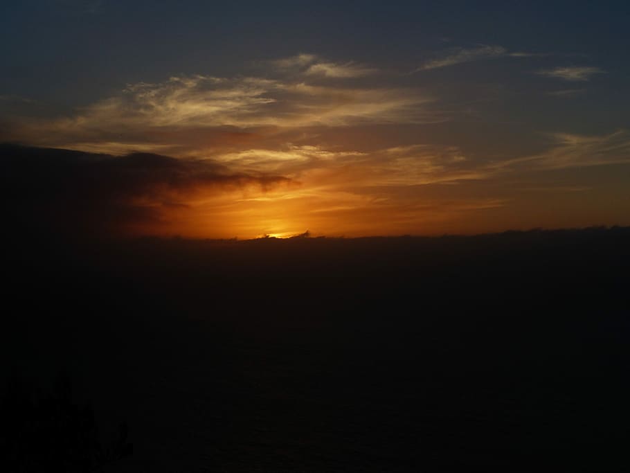 Sunset, Clouds, Evening, Sky, evening sky, silhouette, nature HD wallpaper