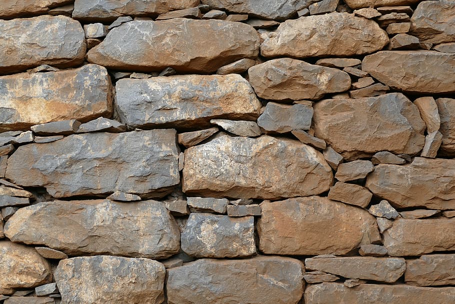 Wall, Stones, Brown, Stone, grey, bricked, closed, end, background HD wallpaper