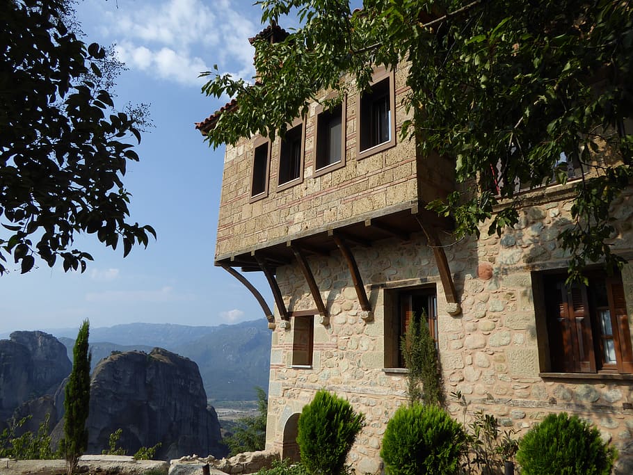 Monastery, Meteora, Greece, Building, architecture, architecture And Buildings HD wallpaper