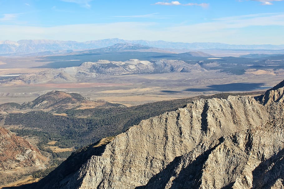 aerial view of mountains, rocky, daytime, peak, ridge, landscape HD wallpaper