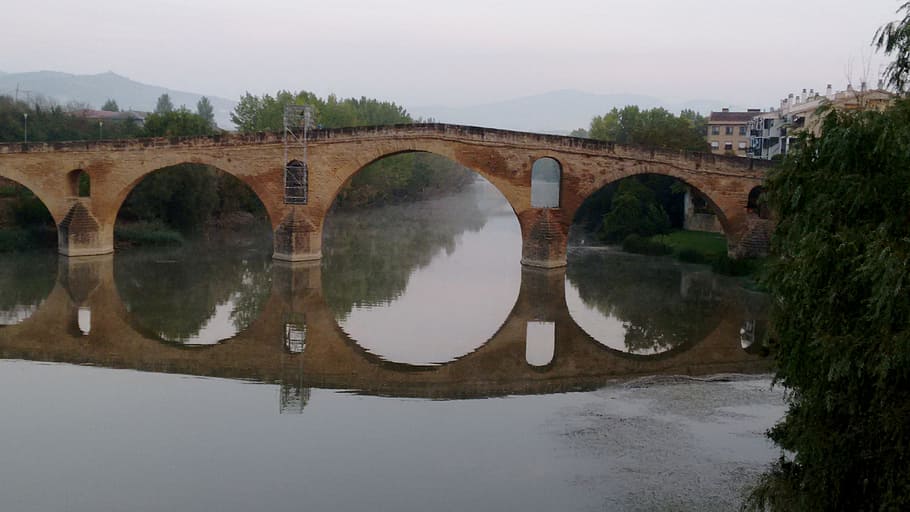 bridge, rio, spain, path, santiago, reflection, bridge - man made structure HD wallpaper