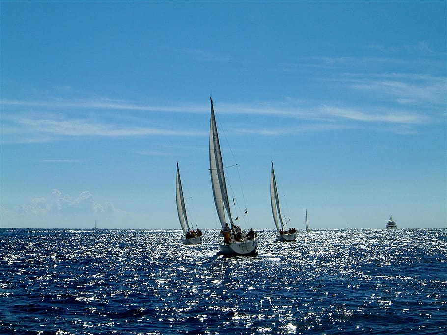 Sailing, Sailboats, Mediterranean, summer, sardinia, corsica, HD wallpaper