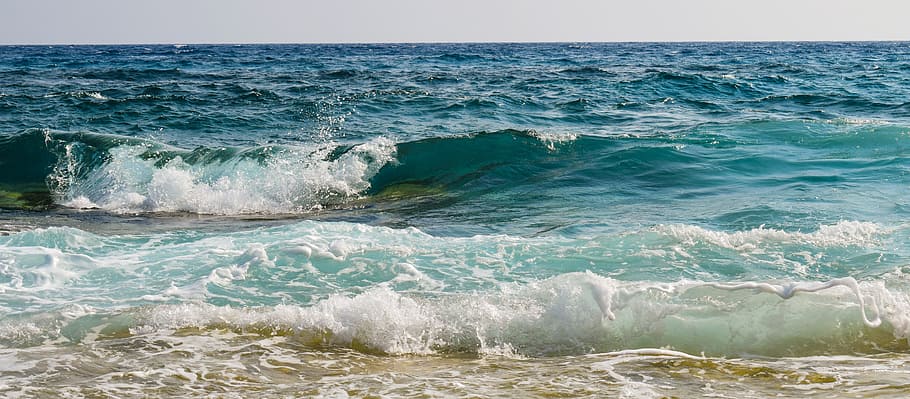 sea waves near seashore, wind, crushing, nature, seascape, ocean HD wallpaper