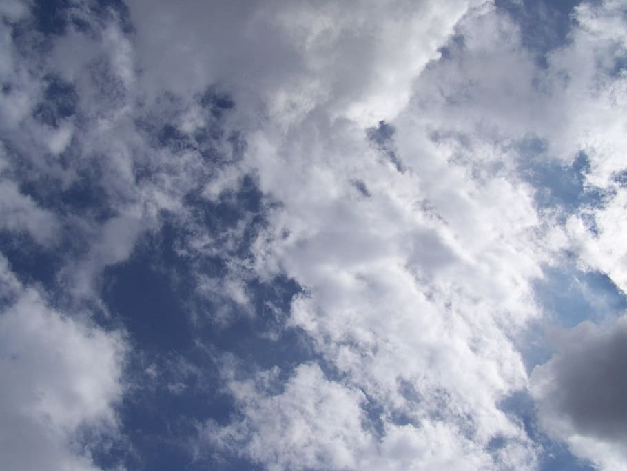 sky, clouds, cloudy, storm, light, weather, nature, white, blue HD wallpaper