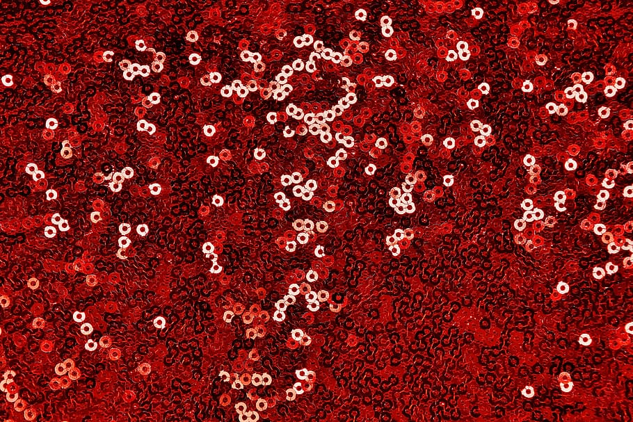 red textile, sequins, curtain, sparkle, background, backgrounds HD wallpaper