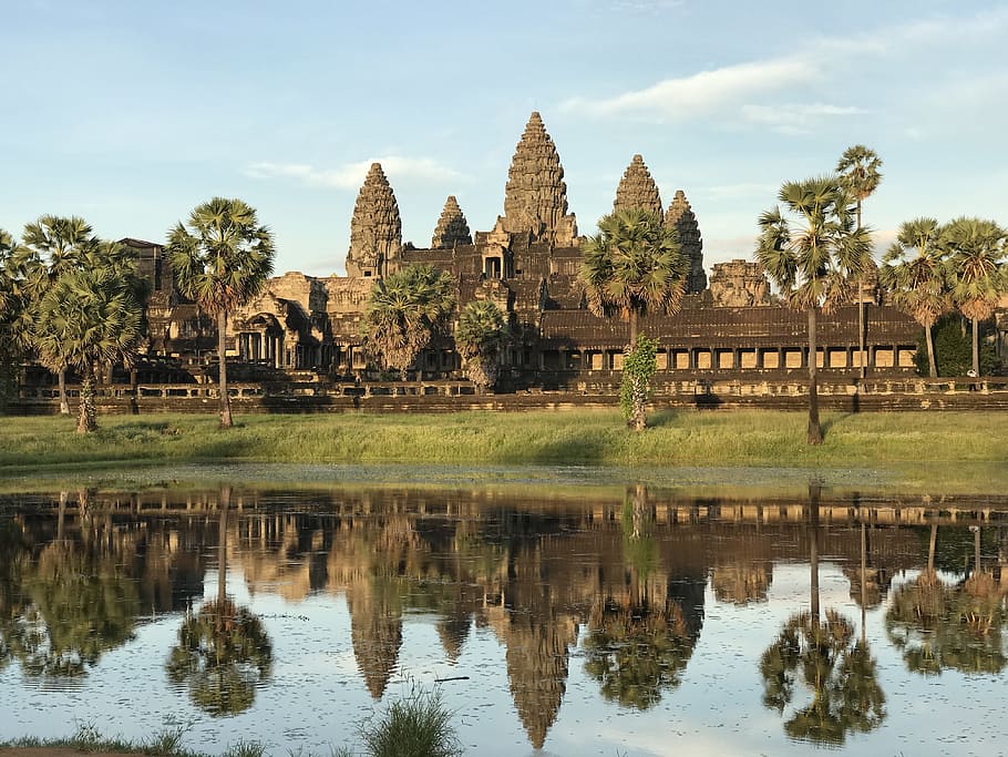 cambodia, angkor wat, temple, built structure, architecture, HD wallpaper