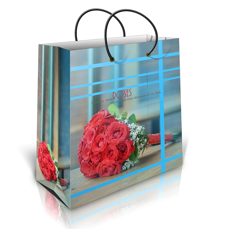 paper, bag, design, creative, sample, flower, rose, flowering plant HD wallpaper