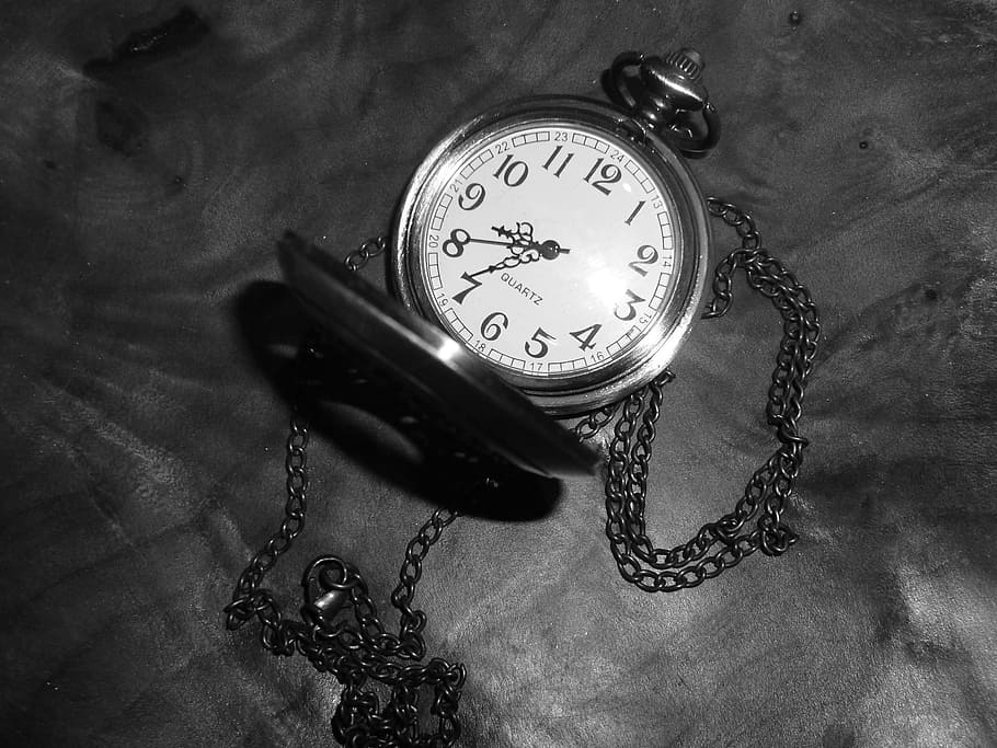 silver-colored pocket watch, clock, time, timepiece, antique, HD wallpaper