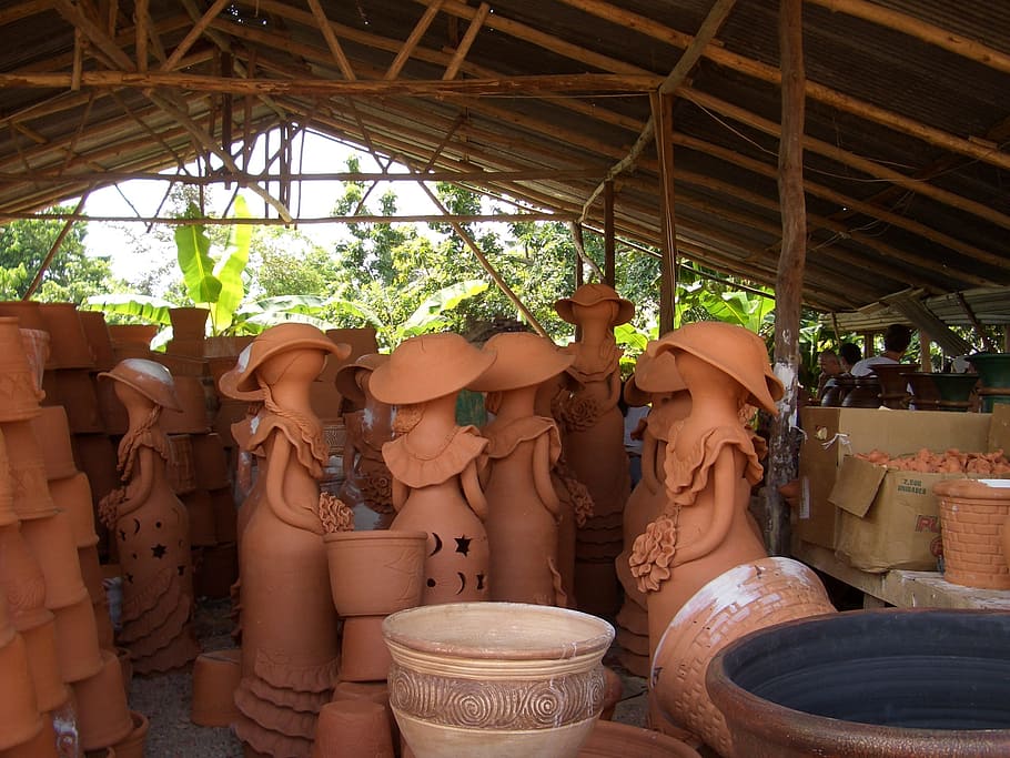 Pottery, Ceramic, Clay, clay figures, decorative, day, no people HD wallpaper