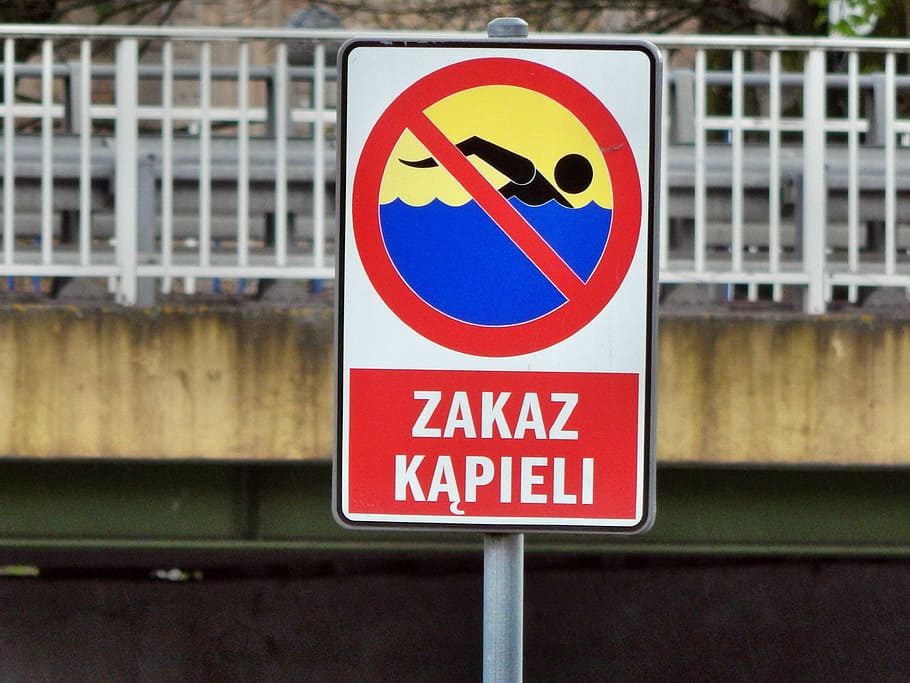 Sign, Bathing, Prohibition, Warning, bathing prohibition, warning Sign HD wallpaper