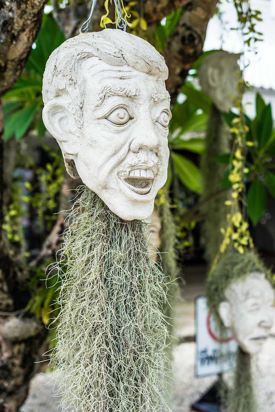 face, head, mask, sculpture, stone figure, statue, art and craft HD wallpaper