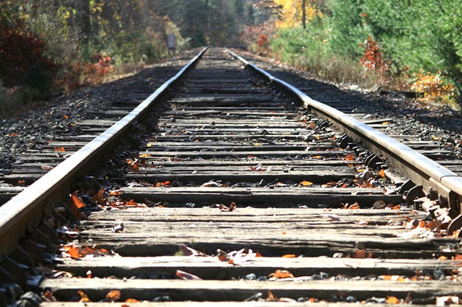 Train, Tracks, Transport, railroad, transportation, railway, HD wallpaper