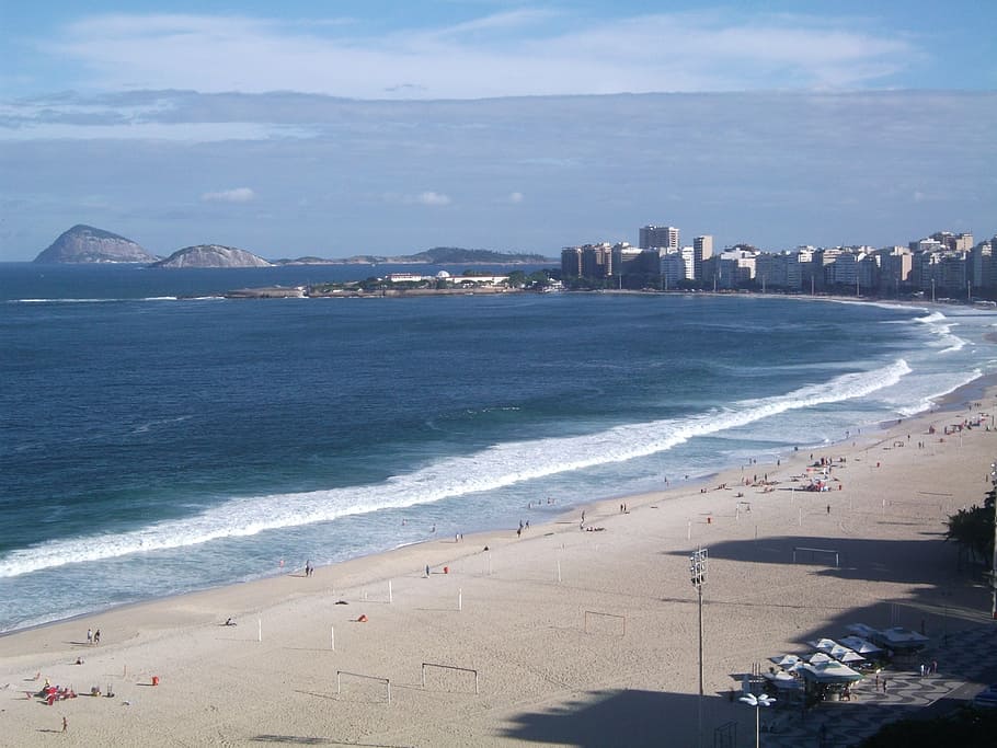 copacabana beach, rio de janeiro, tourist, brazil, landscape, HD wallpaper