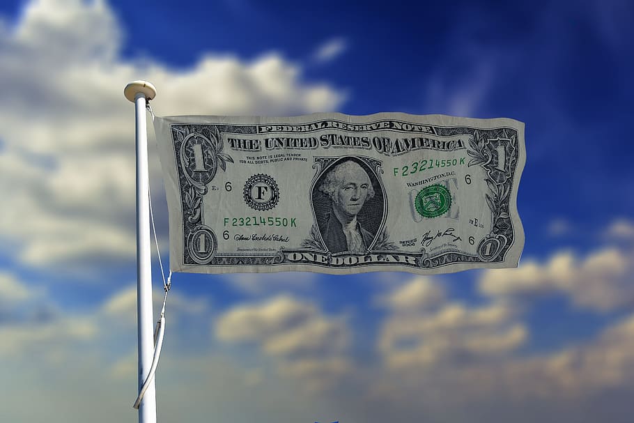 photo of 1 U.S. dollar banknote flag, banner, header, usa, currency, HD wallpaper