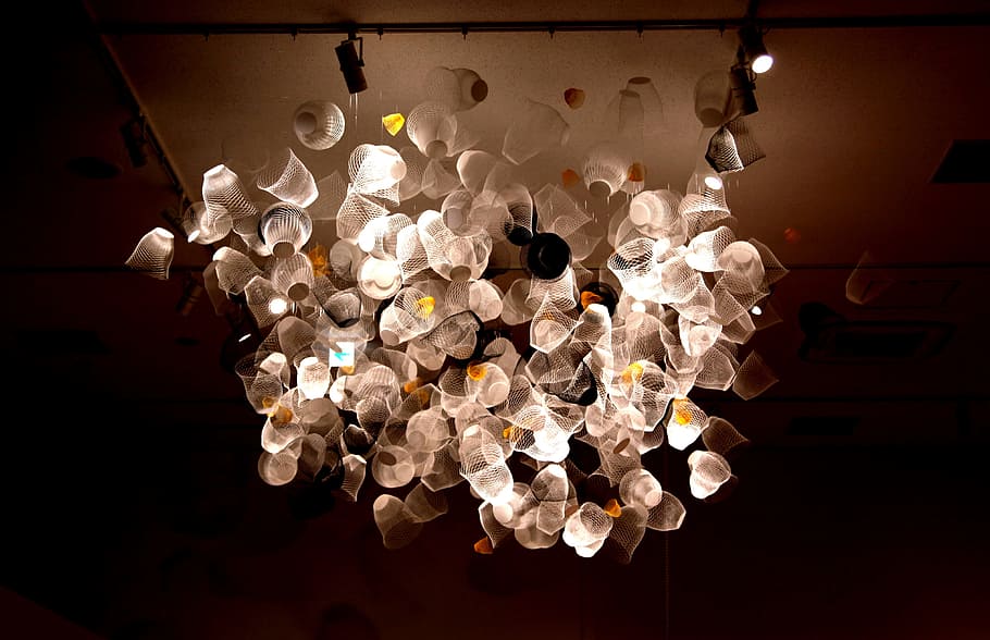 light, ceiling, design, home, new, indoors, illuminated, large group of objects HD wallpaper