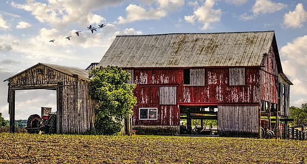 barn, rustic, barns, ohio, digital art, rural, scenic, country HD wallpaper