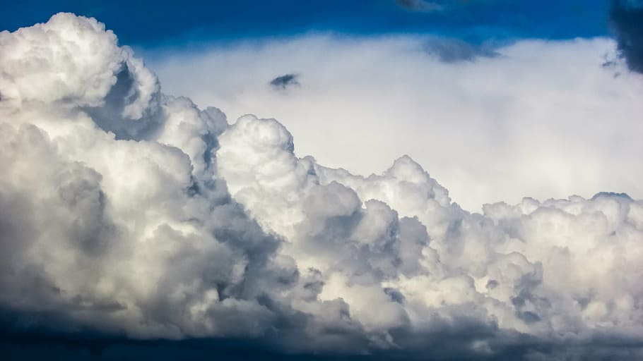 photo of white clouds, cumulus, weather, sky, nature, fluffy HD wallpaper