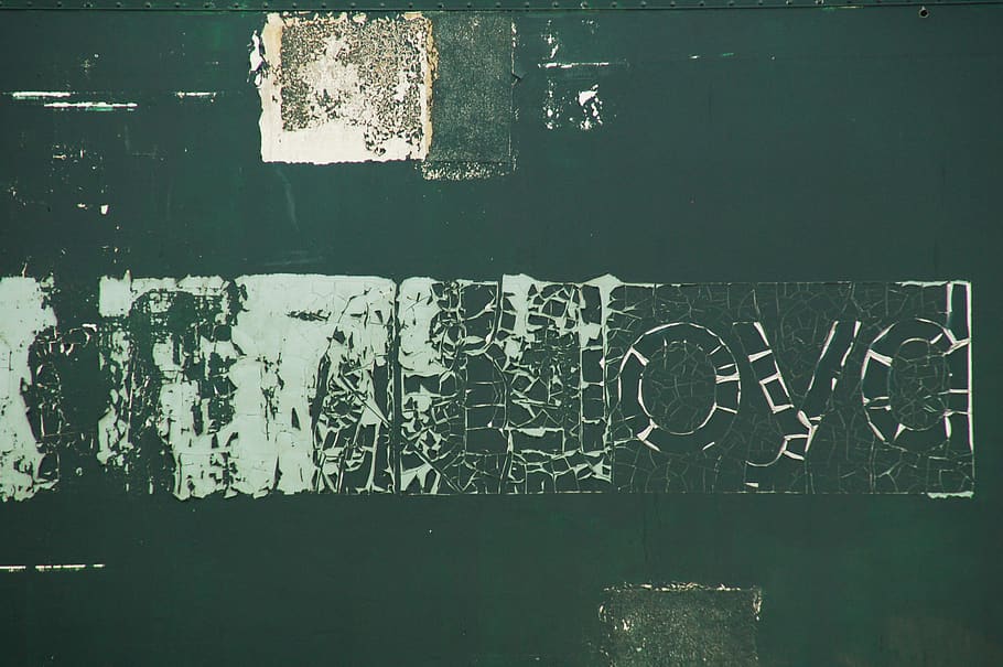 container, wall, green, stickers, print, text, no people, creativity HD wallpaper