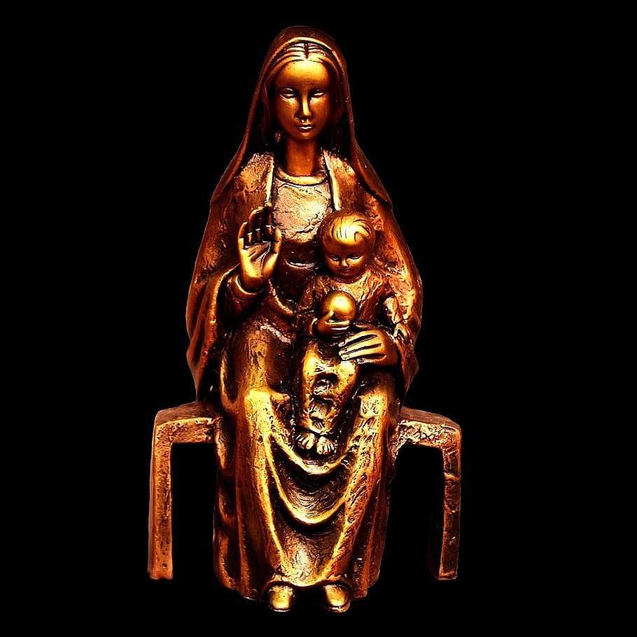 figure, statue, sculpture, bronze, faith, christian, religion HD wallpaper
