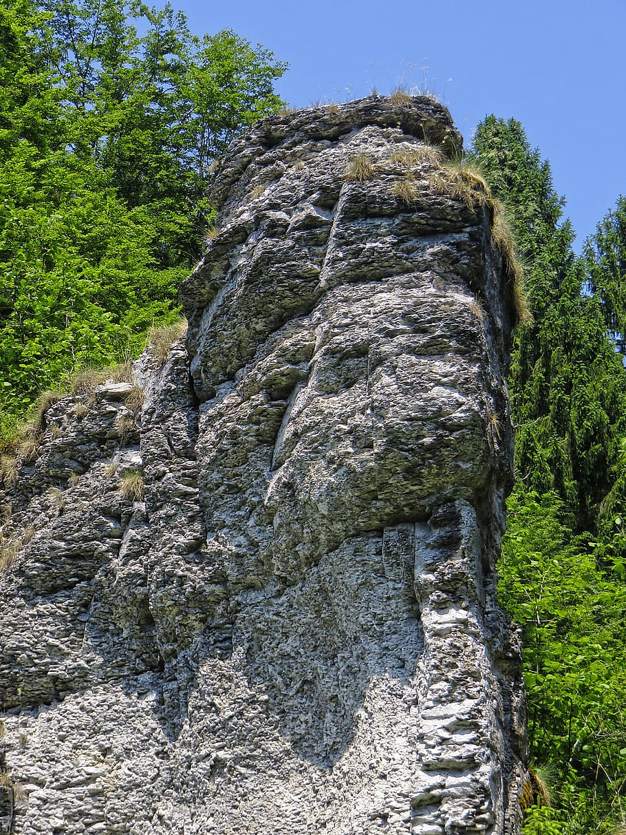 rock, ledge, view, landscape, franconian switzerland, leinleiter valley HD wallpaper