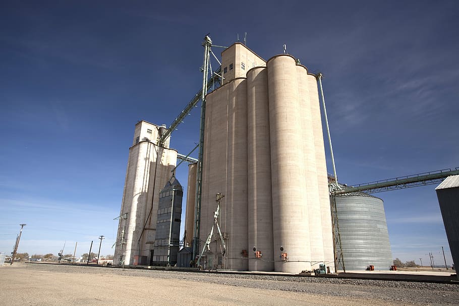 white concrete infrastructure, texas, grain elevator, agriculture HD wallpaper