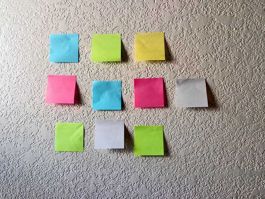 assorted-color stickey notes lot, sticky notes, project management HD wallpaper