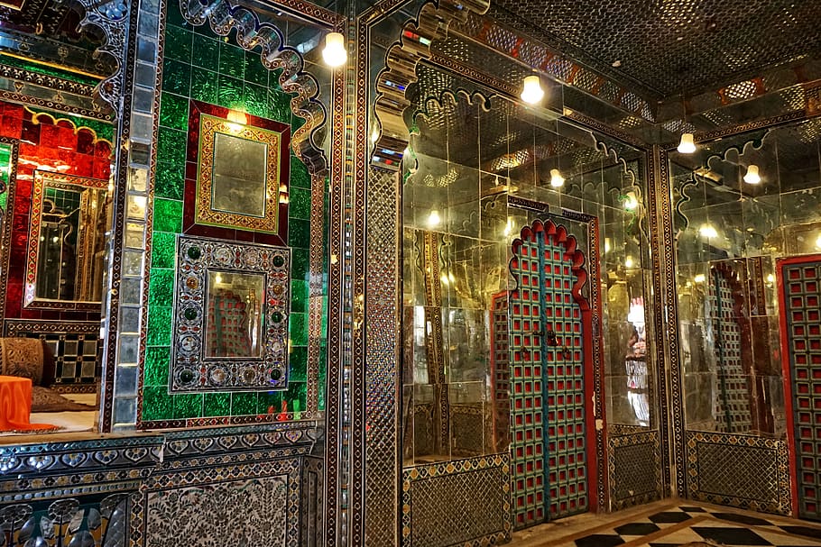 Beautiful mirror works of Shilpgram Udaipur
