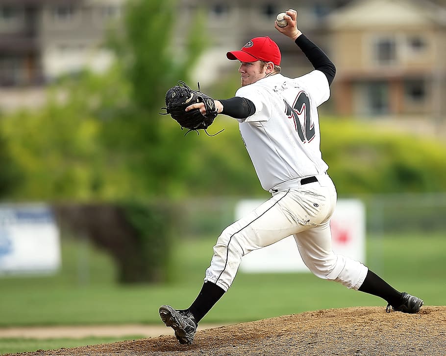 baseball, pitcher, player, sport, athlete, field, action, competition HD wallpaper