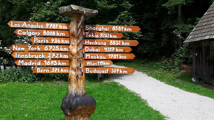 directory, arrows, shield, waymarks, hiking trails, wise direction HD wallpaper