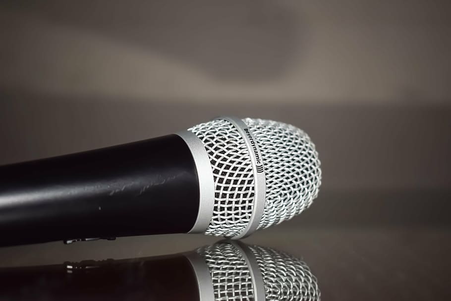 reflective photography of dynamic microphone, sound, equipment HD wallpaper
