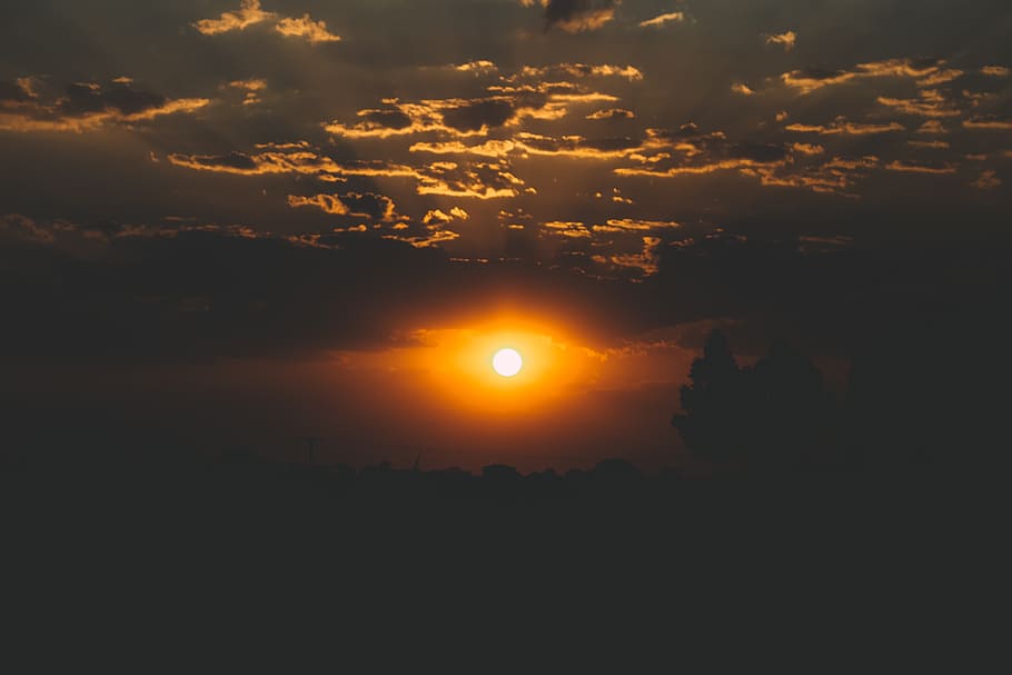 sunset, sol, minas, eventide, landscape, brazil, horizon, farm HD wallpaper