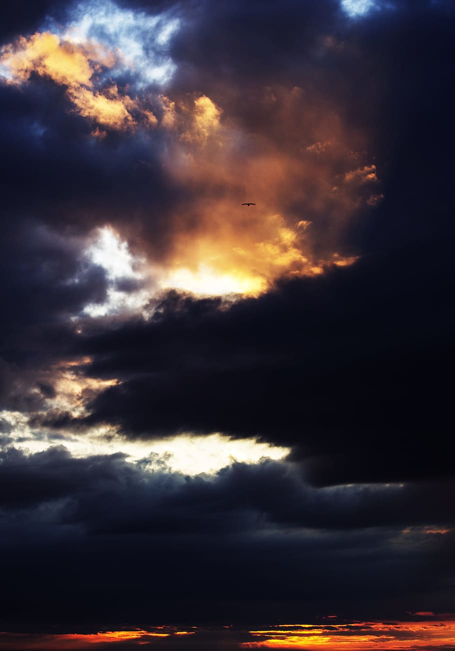 Sunset, Clouds, Evening, Sky, evening sky, sunset sky, golden HD wallpaper