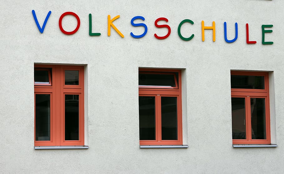 school, window, facade, building, learn, education, know, children HD wallpaper