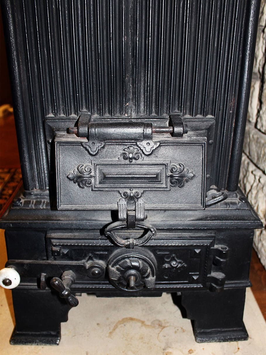 heating, oven, old, historically, cast iron, close up, doors HD wallpaper