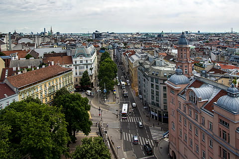 vienna, panorama, downtown, view, outlook, capital, city panorama HD wallpaper
