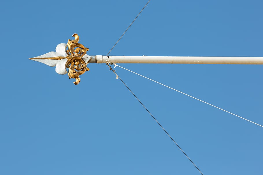 arrow, architecture, sky, blue, clear sky, low angle view, nature HD wallpaper