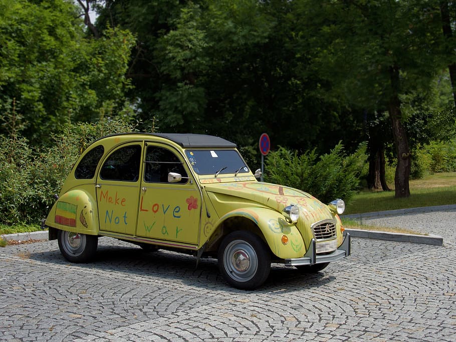 Auto, Citroën, Duck, Wheels, personal car, automobile, road HD wallpaper