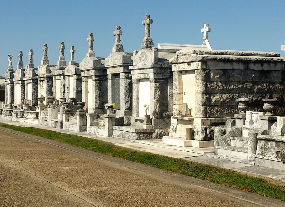 cemetery, crypts, graves, tombstone, new orleans, louisiana HD wallpaper