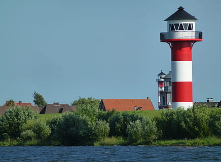 Elbe, Seafaring, Daymark, Lighthouse, beacon, ton, maritime HD wallpaper