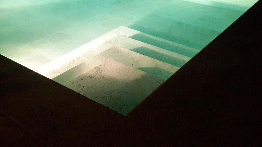body of water, pool, blue, stairs, reflection, swimming, spa HD wallpaper