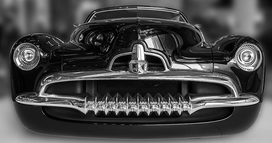 car, efergy, black, white, vehicle, motor, headlights, metal HD wallpaper