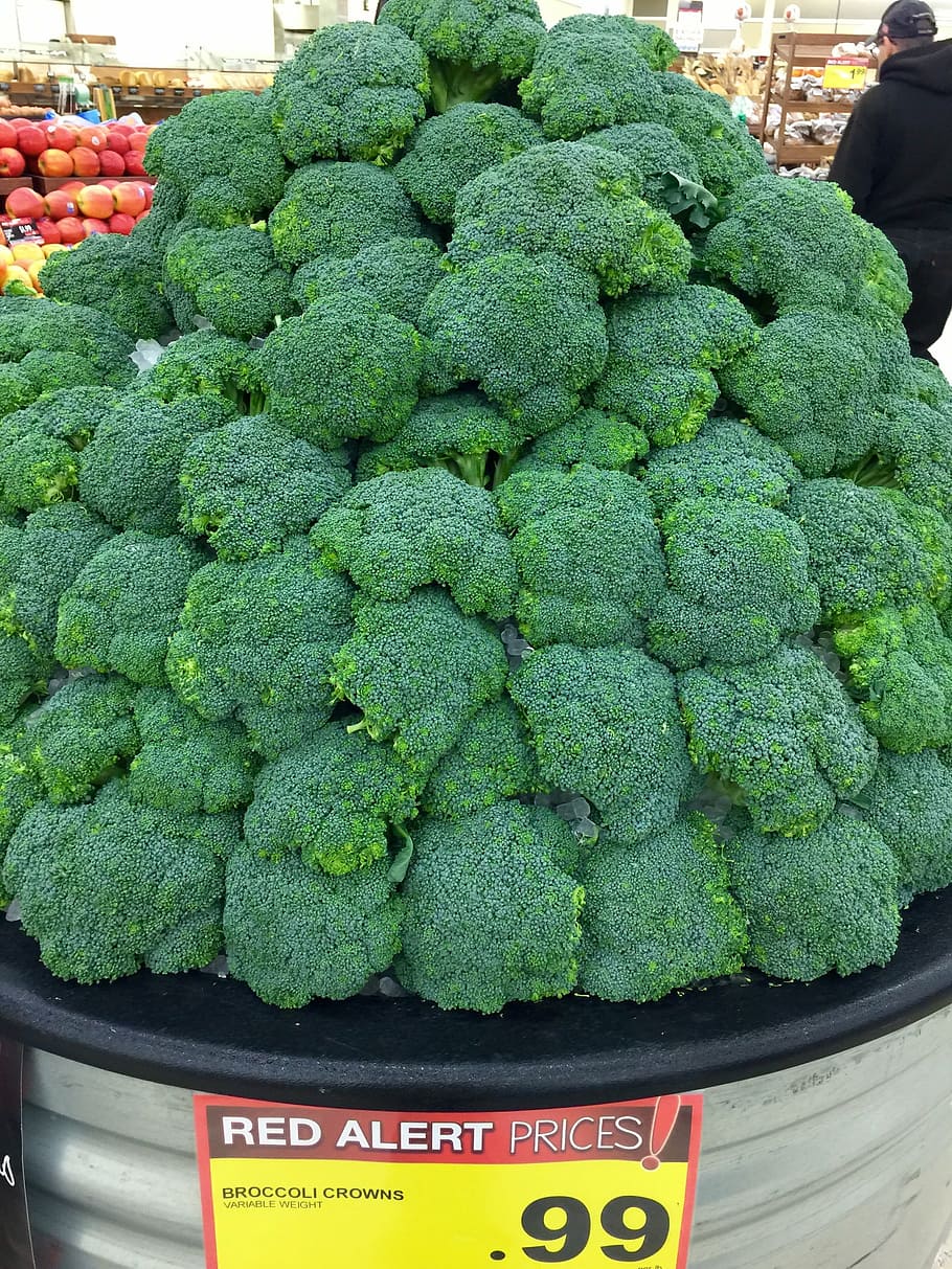 broccoli, vegetables, green, food, market, freshness, green color HD wallpaper