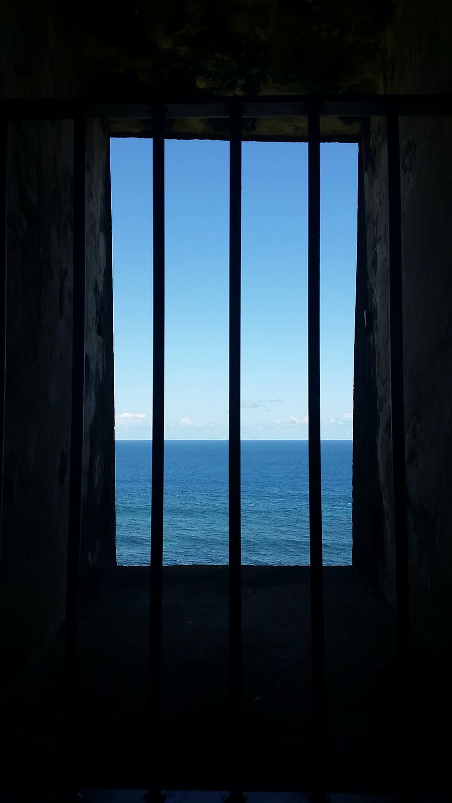 blue, escape, dom, ocean, window, no People, indoors, sea, water