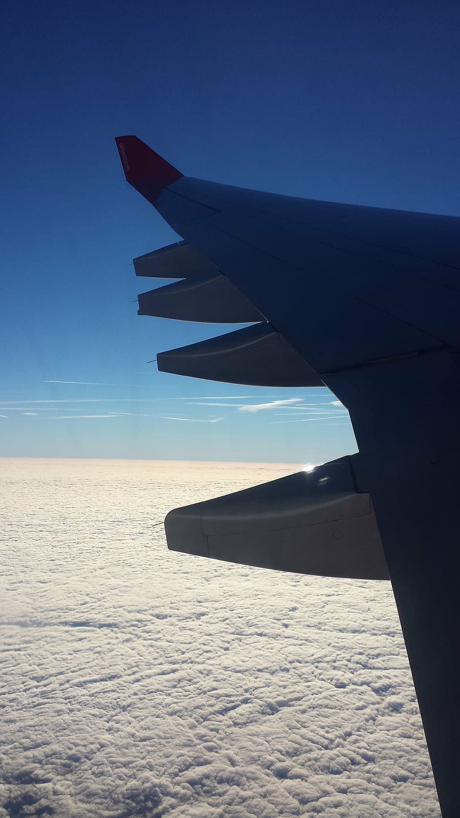 fly, clouds, wing, aircraft, sky, aircraft wing, nature, no people HD wallpaper